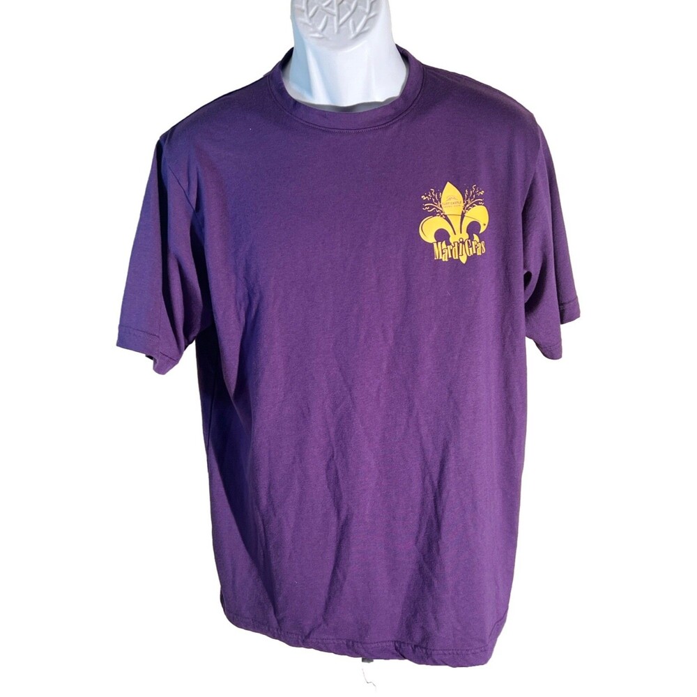 CLIFF CASTLE CASINO HOTEL MARDIGRAS Short Sleeve T-Shirt Purple Large‎ NWOT